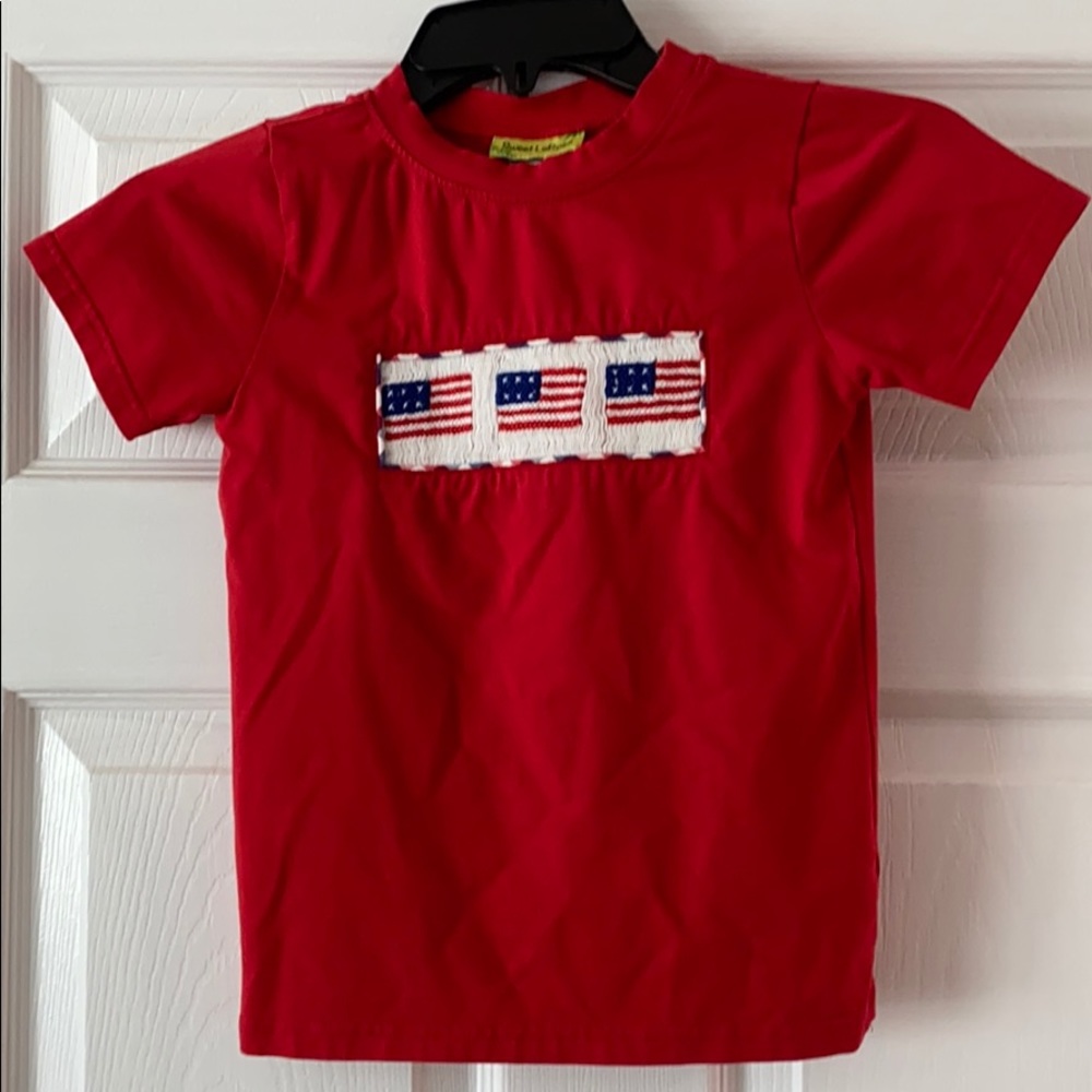 USA flag smocked shirt